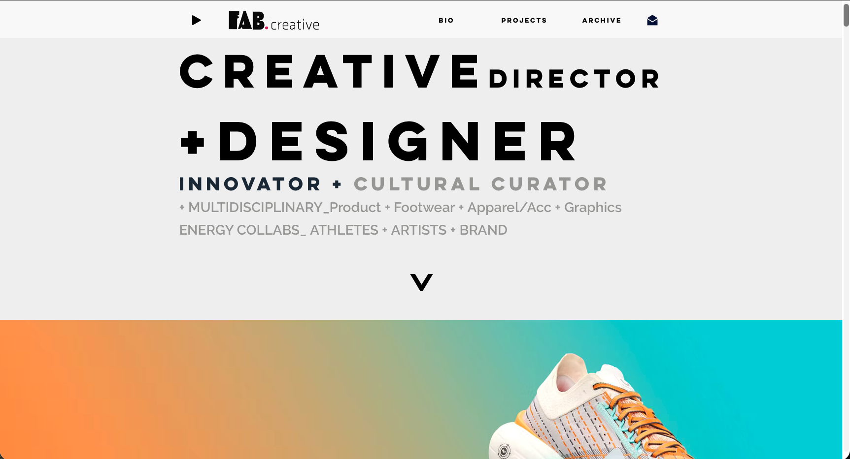 Studio Website - multiple Footwear projects, some head to toe collections, graphics and skateboarding product (archive)